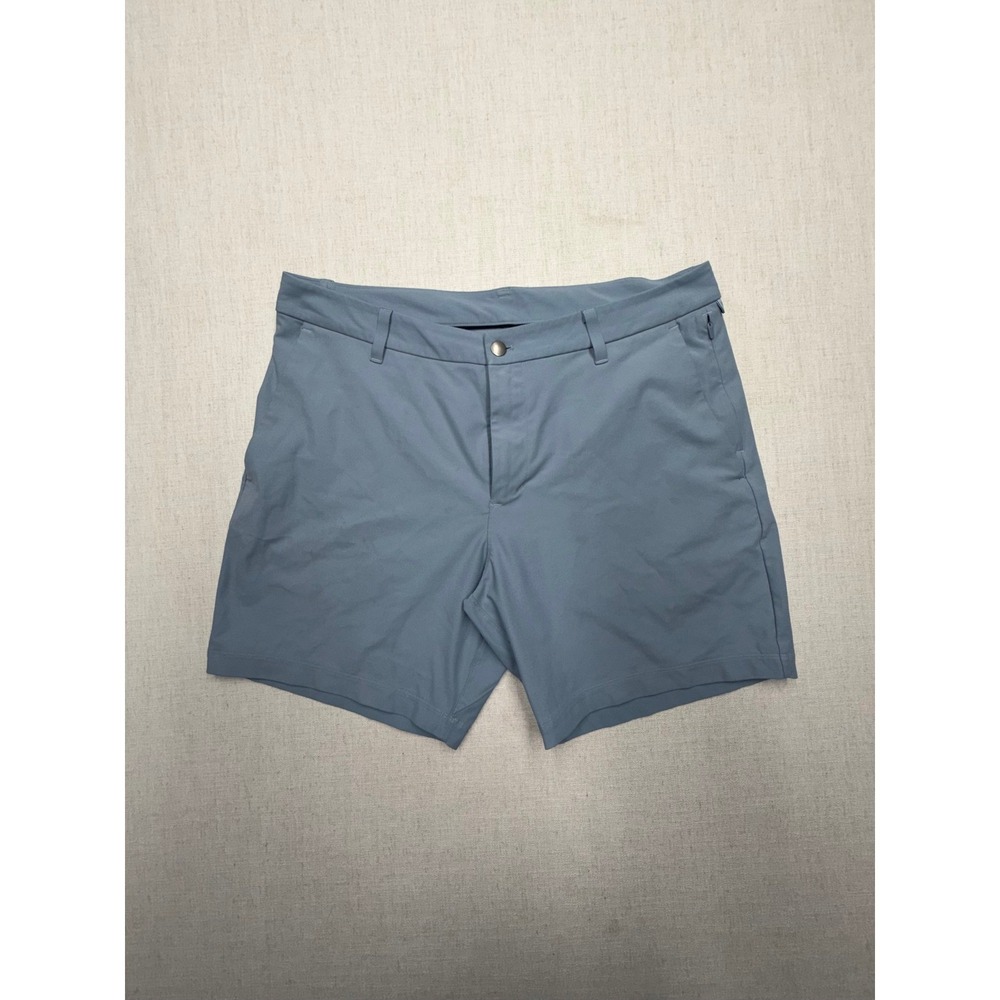 Lululemon Commission Golf Shorts 34 Blue Gray Warpstreme Chino LM7B95S
